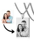 Kişiye Özel Resimli Çelik Dikdörtgen Kolye