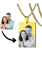 Kişiye Özel Resimli Çelik Dikdörtgen Kolye