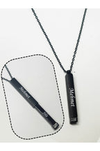 Kişiye Özel İki İsim Yazılı Açılır Unisex Çubuk Bar Kolye