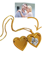 Kişiye Özel Lazer İşleme Resimli Kapaklı Kalp Kolye