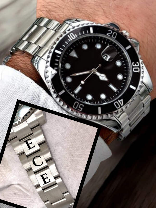 Kordona İsim Yazılı Çelik Erkek Saati