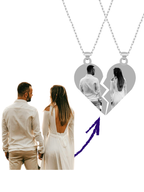 Çiftlere Özel Lazer İşleme Kırık Kalp Kolye