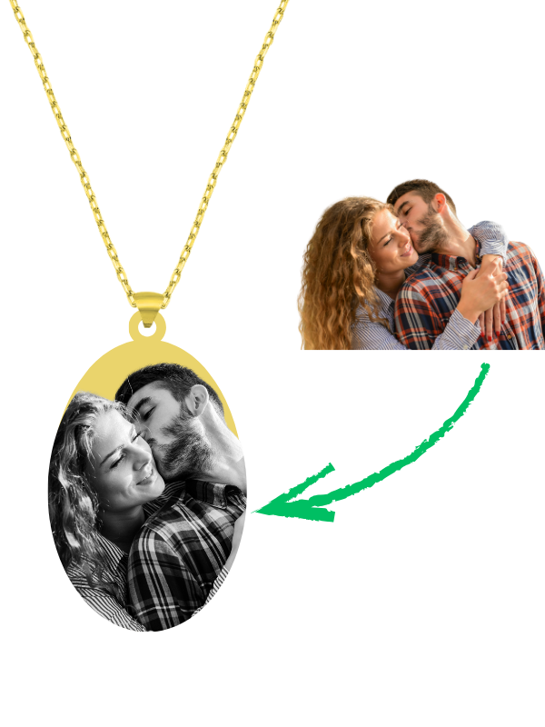 Kişiye Özel Lazer İşleme Oval Kolye