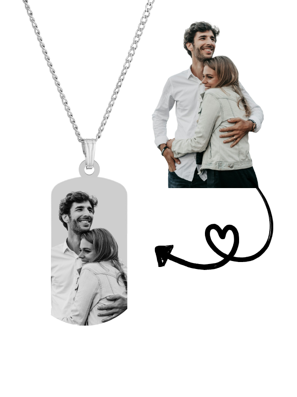Kişiye Özel Resimli Çelik Künye Kolye